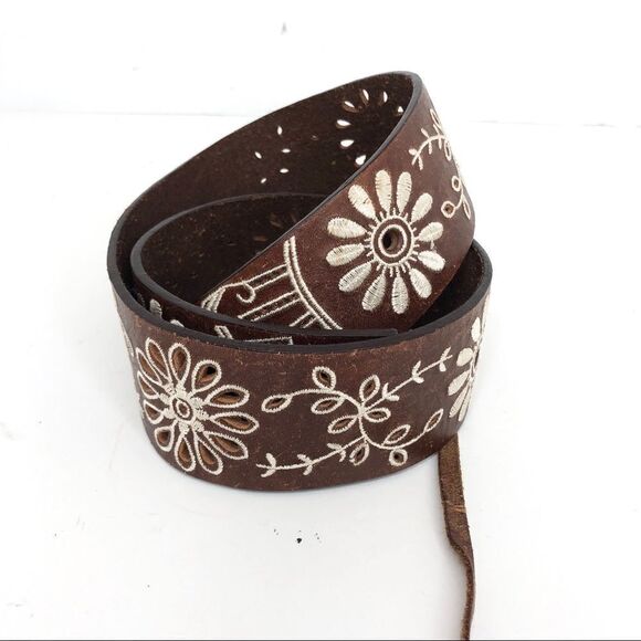 J‎ Crew embroidered leather boho wester tassel belt - Picture 3 of 8